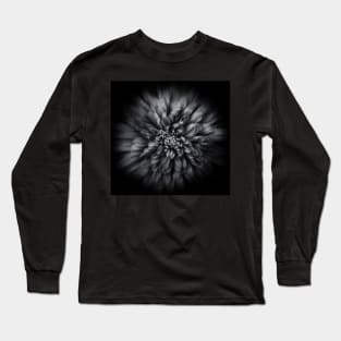 Backyard Flowers In Black And White 68 Flow Version Long Sleeve T-Shirt